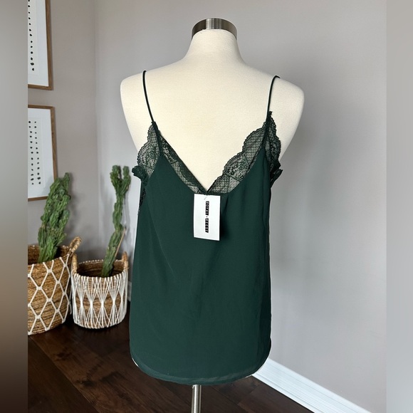 Boutique x Royal & Reese Camisole Tank Top Lace 90s Hunter Green NWTs - Picture 4 of 8